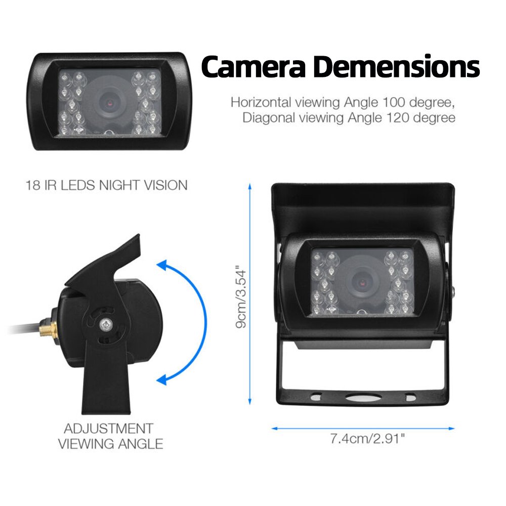 Wireless 18IR Night Vision Rear View Camera HD Quality 7\" Monitor Waterproof Backup System RV Truck Bus Trailer Lorry Parking