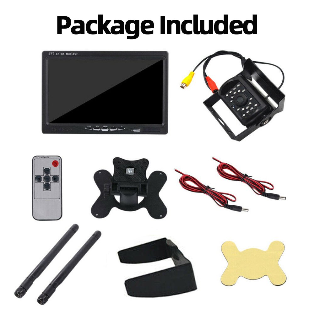 Wireless 18IR Night Vision Rear View Camera HD Quality 7\" Monitor Waterproof Backup System RV Truck Bus Trailer Lorry Parking