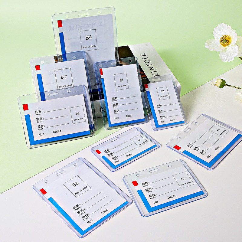 Wholesale Transparent Hard PVC Card Holder A4 A3 A5 Glue Name Badge/Id Badge Holder