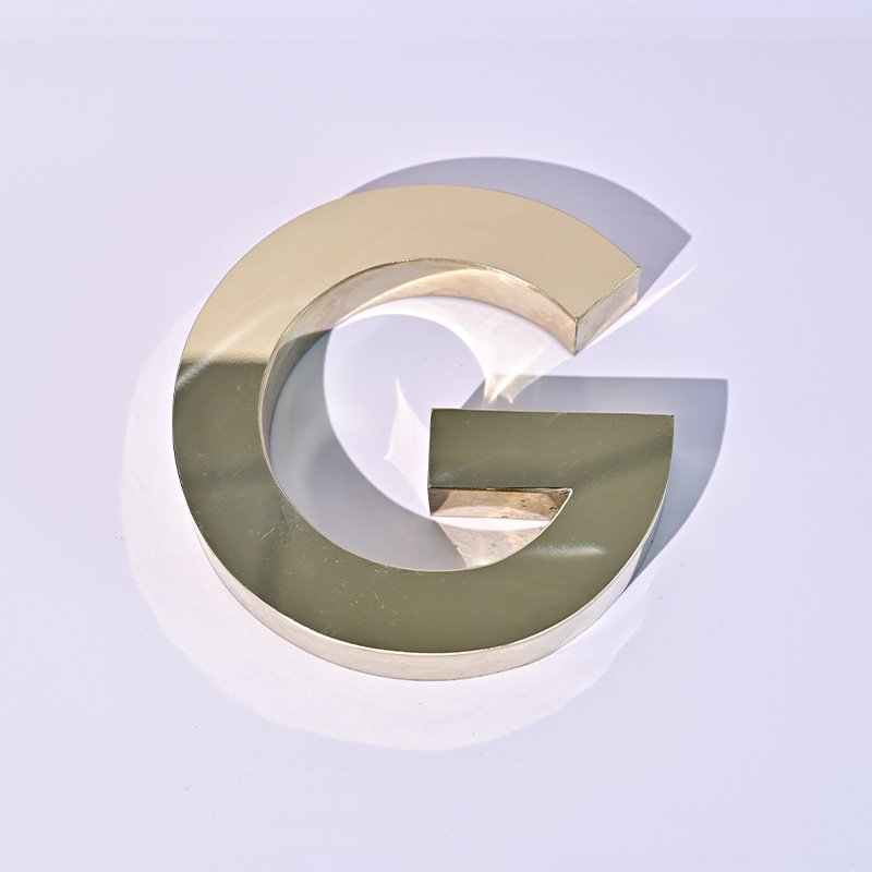 Custom Indoor & Outdoor Bronze Letters Stainless Steel Metal Wall Logo Sign Brushed Finish Shop Advertising Electronic Signs