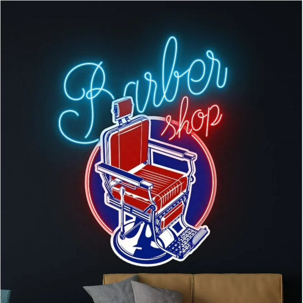 Free Design Custom Led Neon Sign Store Business logo Led Light up Sign Barber Shop Store Decoration Lighting for Wall Decoration