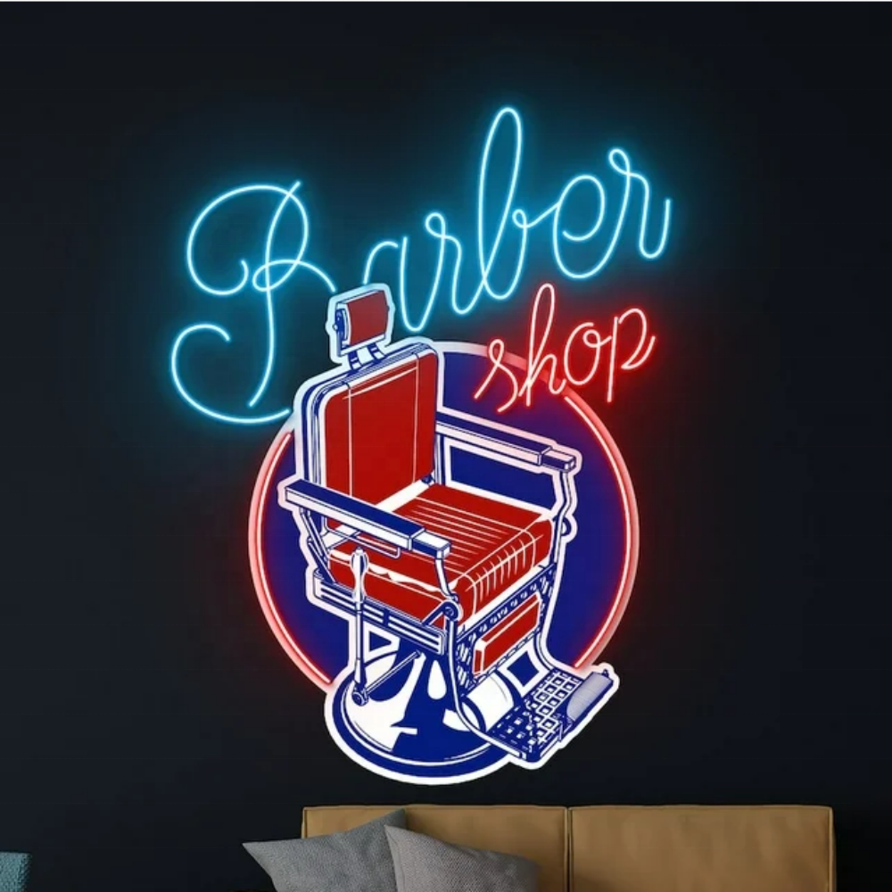 Free Design Custom Led Neon Sign Store Business logo Led Light up Sign Barber Shop Store Decoration Lighting for Wall Decoration