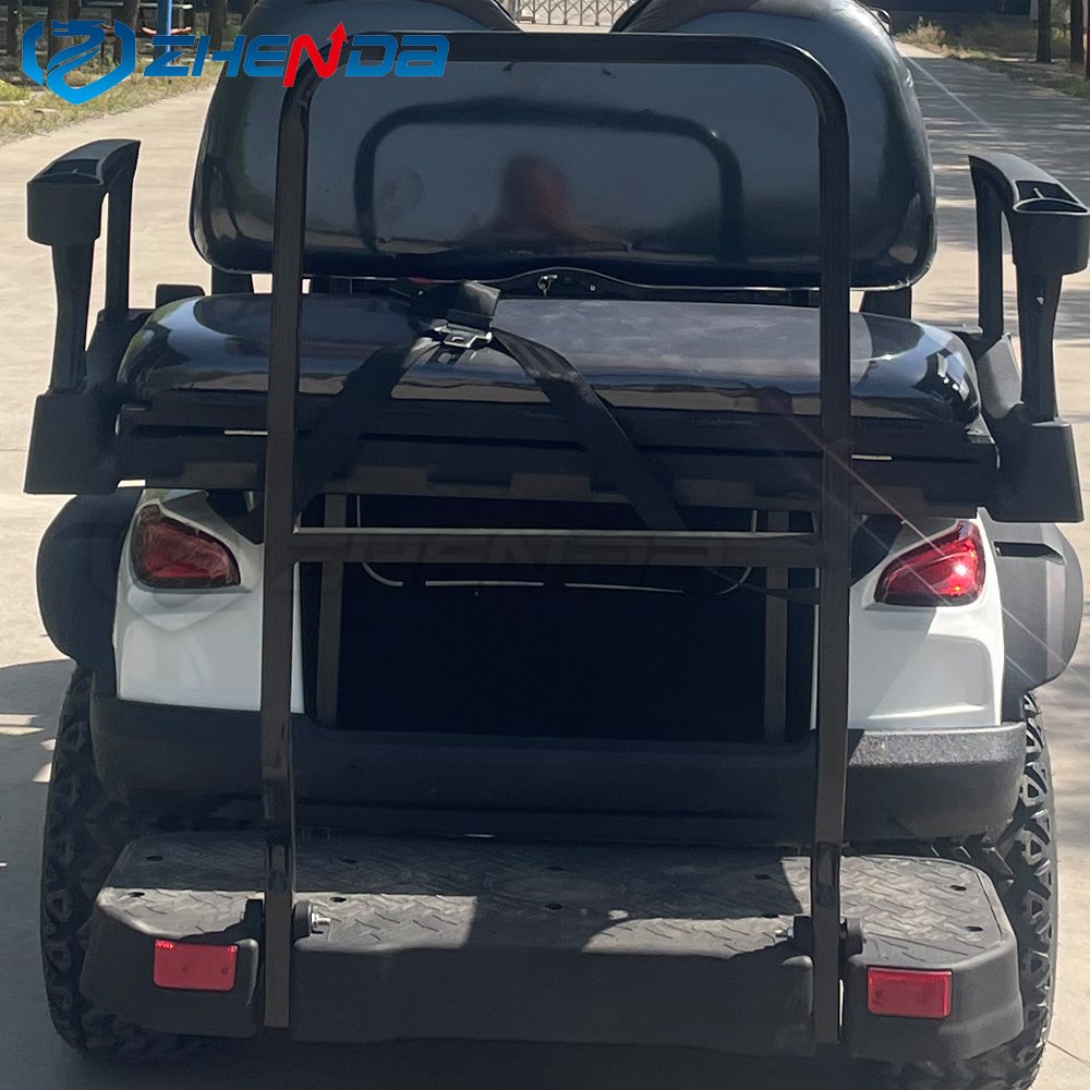 New Classic White Golf Club Comfortable 4 Wheel Black Seat Electric Golf Cart Sightseeing Cart for Sale