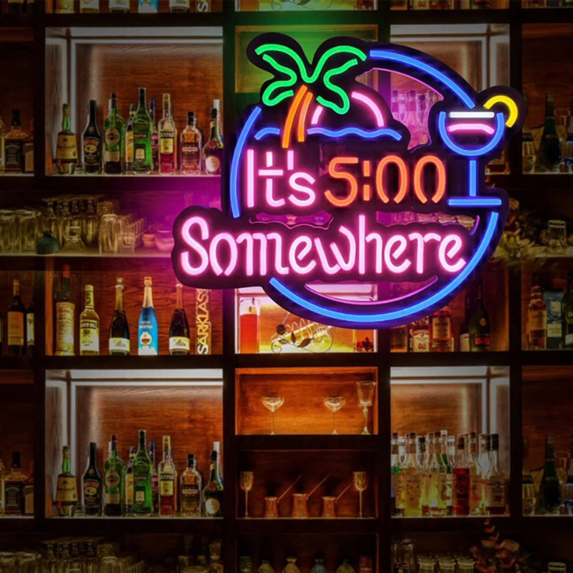 Wholesales Bar Name Sign Cocktail Hanging Custom Acrylic Led Neon Lights for Wall Beer bar Sign for Restaurant Led Sign Board