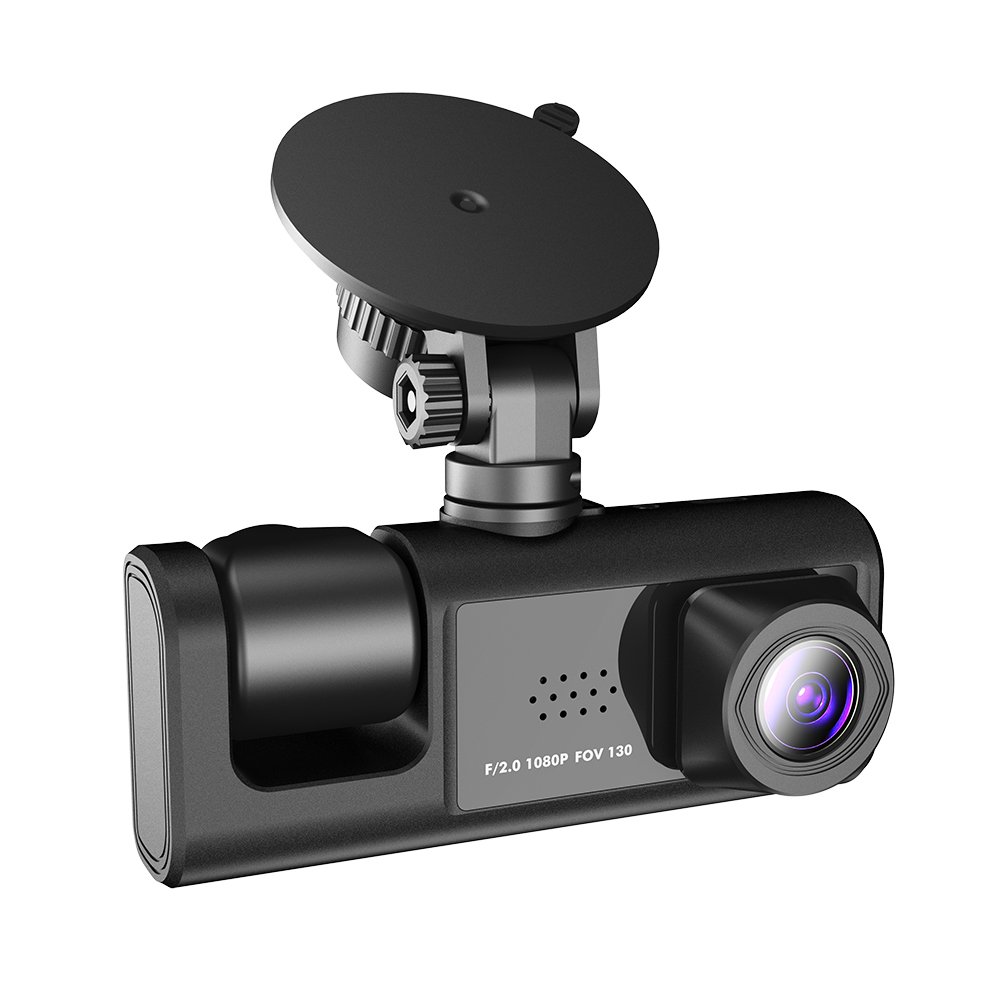 1080P Dash Camera for Cars, 3 Channel Dashcam Front and Rear Inside IR Night Vision Car DVR Camera WiFi