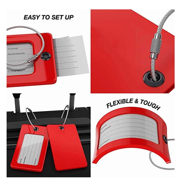 New Suitcase Luggage Tags Identifier Label ID Address Holder Environmental Protection Cover Luggage Tag Travel Accessories