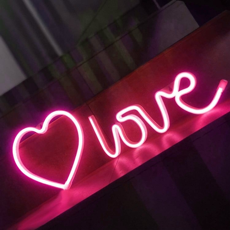 Free Design Fast Shipping No MOQ Business Logo Pink USB Love Neon Sign Wedding Decor Custom LED Sign for Room Decor