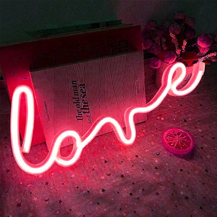 Free Design Fast Shipping No MOQ Business Logo Pink USB Love Neon Sign Wedding Decor Custom LED Sign for Room Decor