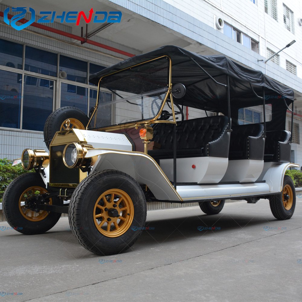 Electric 3 Rows 8 Seats Vintage Car Classic for Travel City Pass CE Electric Shuttle Bus Vintage Electric Car for Sale