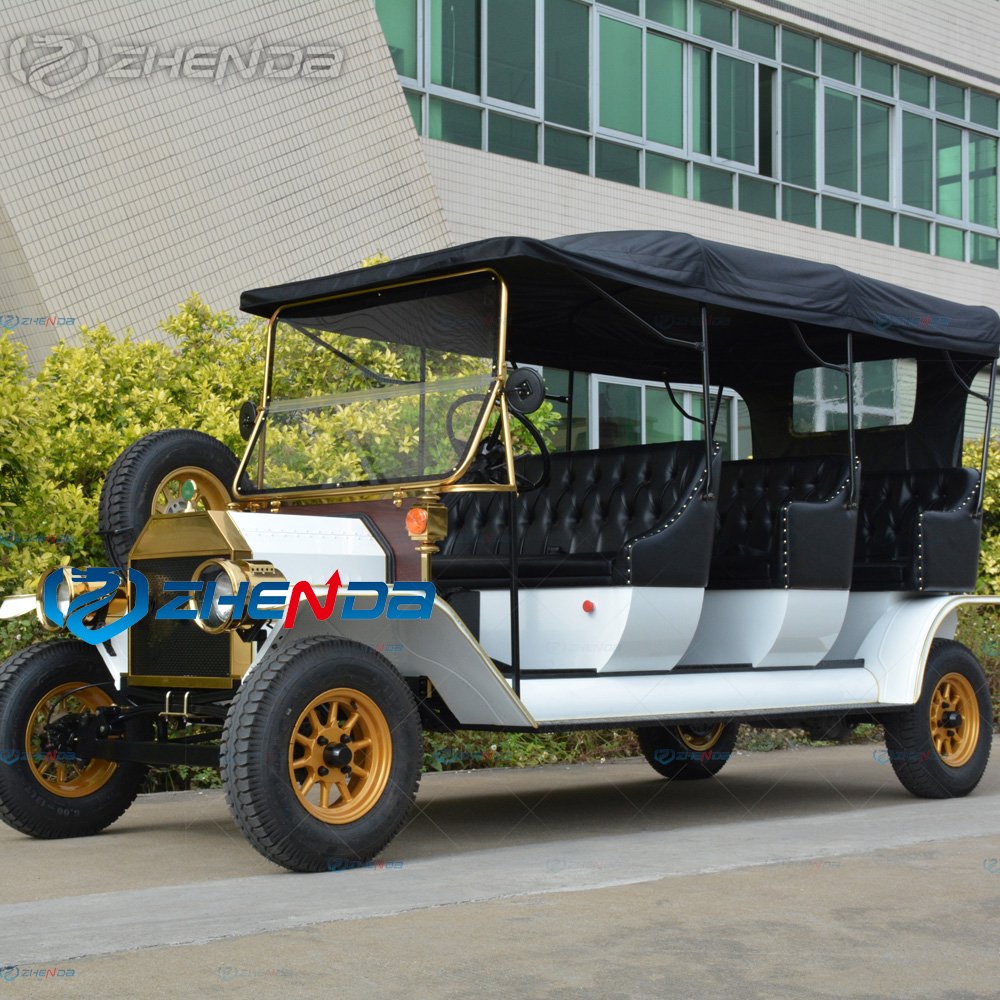 Electric 3 Rows 8 Seats Vintage Car Classic for Travel City Pass CE Electric Shuttle Bus Vintage Electric Car for Sale