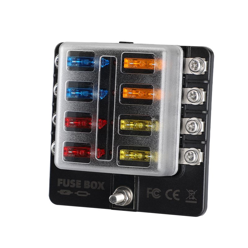 Factory Supply 8 Way Terminal Block With Fuse Car Audio Fuse Block for Car Boat Bus Marine Yacht 12V 24V