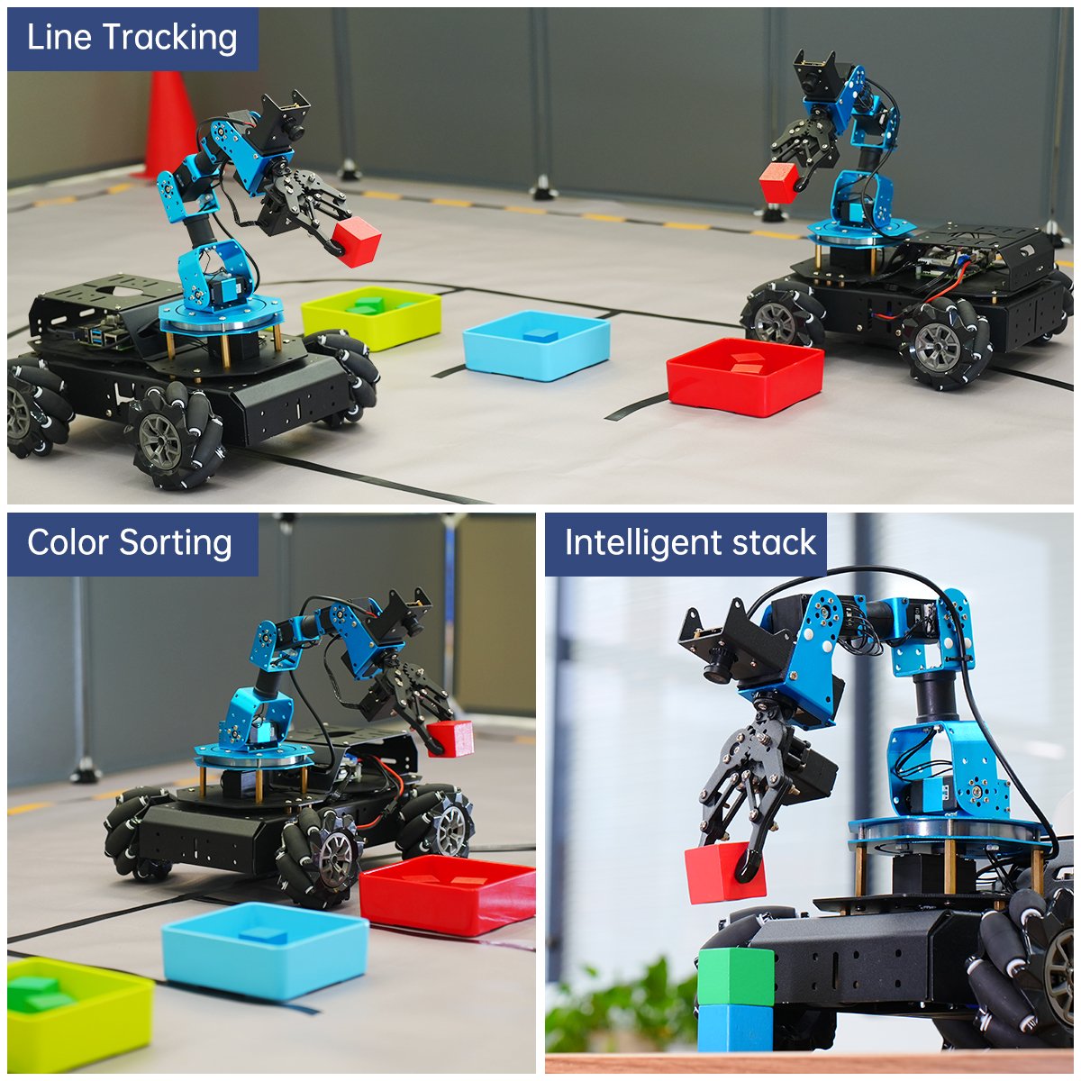 ArmPi Pro ROS Robotic Arm With Raspberry Pi Open Source 4WD Mecanum Wheel Robot Car AI Vision Programming Smart Robotics Kits