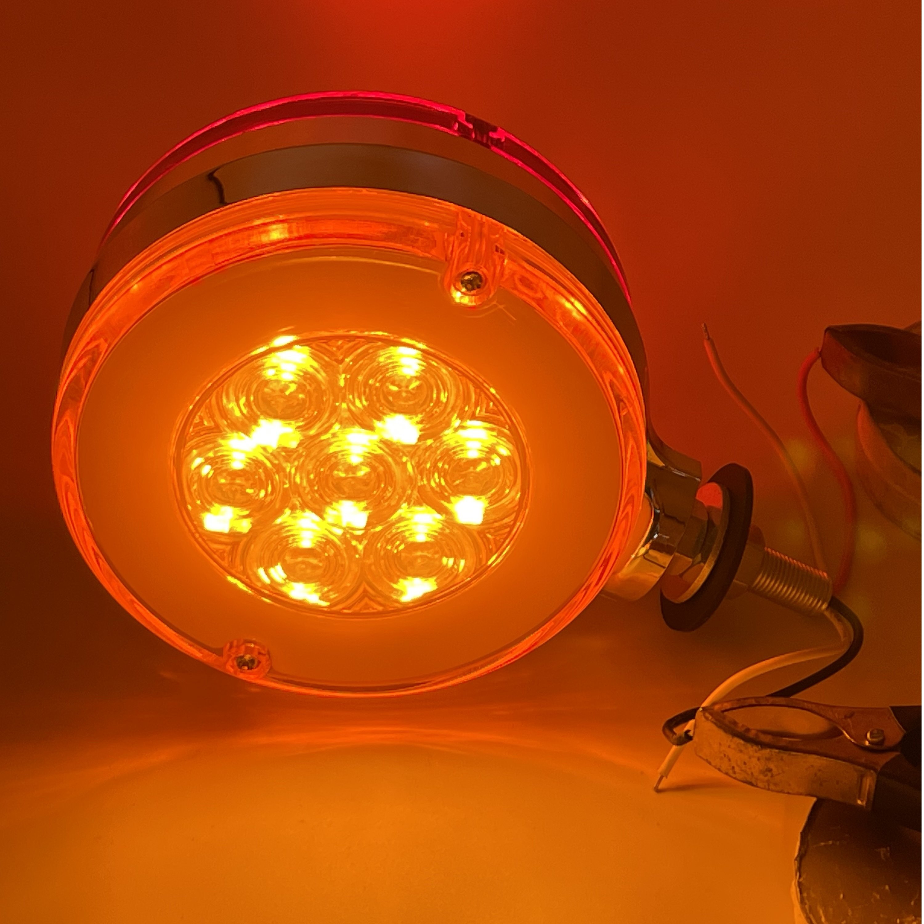 12V Double Faces Amber Red Universal Car Position Truck Strobe Rear Lights LED Side Marker Light for Trailer Tractor School Bus