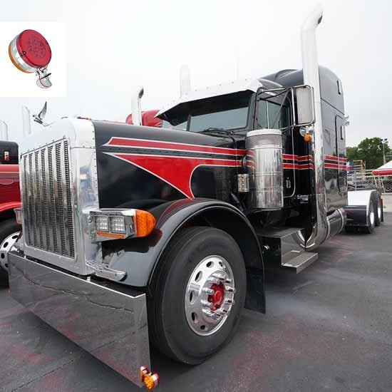12V Double Faces Amber Red Universal Car Position Truck Strobe Rear Lights LED Side Marker Light for Trailer Tractor School Bus
