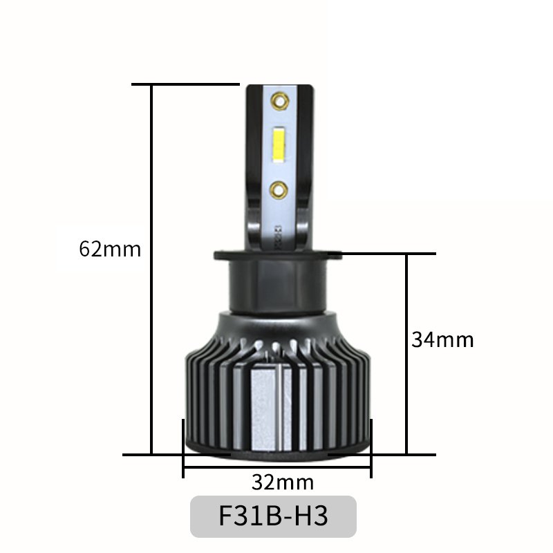 High Quality 12V Cars Led Head Light H3 Led Headlamp 6000K Auto Led Headlight Bulbs Waterproof Fans Cooling Lighting