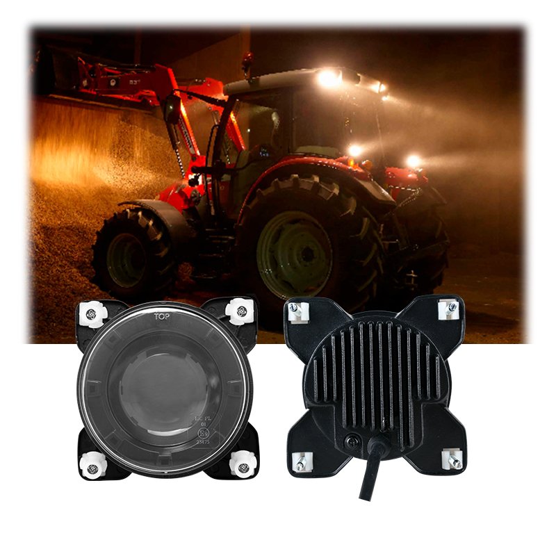 Agricultural Machine Lighting 90mm Light LED Headlight 18W Low Beam Sealed Beam LHD RHD Lights for Bus Tractor