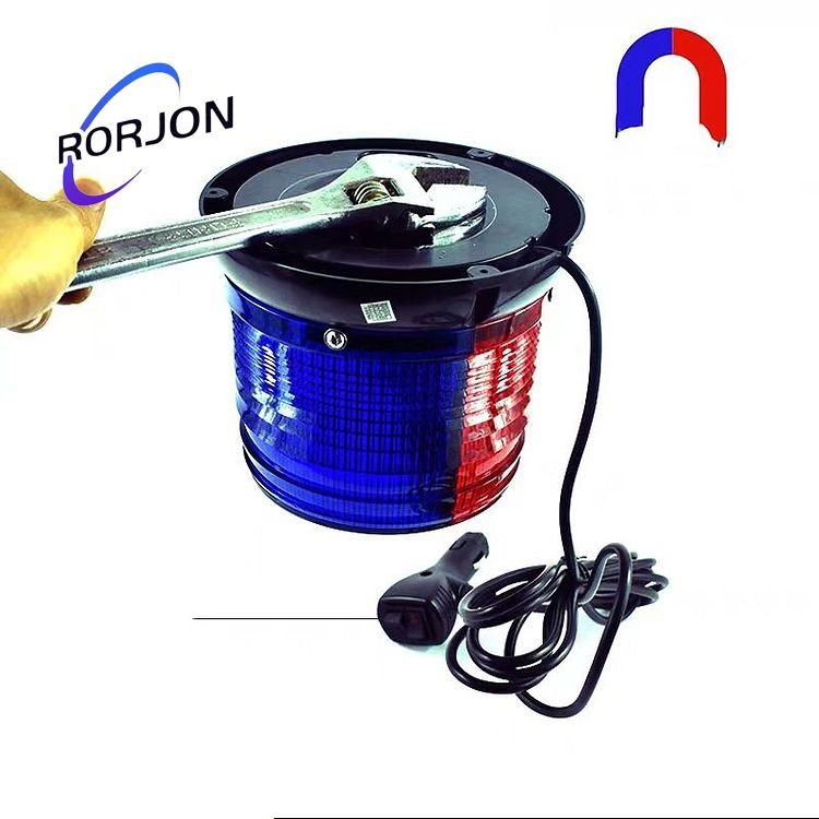 Car Ceiling LED Super Bright Burst Flash Ceiling Type Roof Round Yellow School Bus Trailer Engineering Warning Light 12V24V