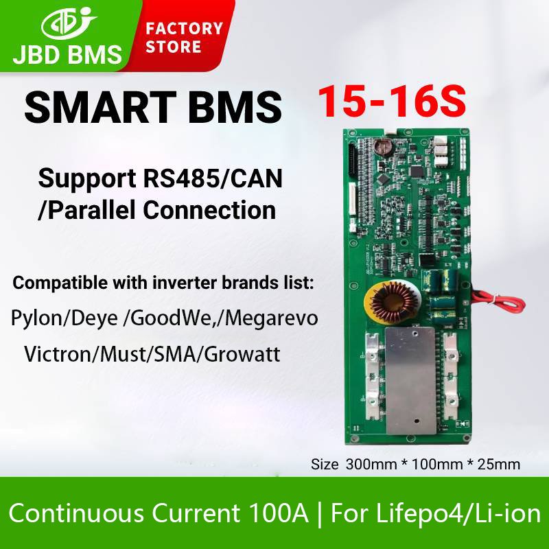 JBD ESS Smart BMS 16S 48V 100A Family Energy Storage Lifepo4 Inverter Bms Support Parallel Connection For Lithium Battery Pack