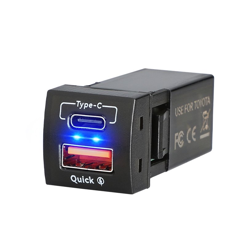 New Toyota Car Usb Charger Socket Usb C a Car Phone Charger Adapter 4.2 Fast Charge