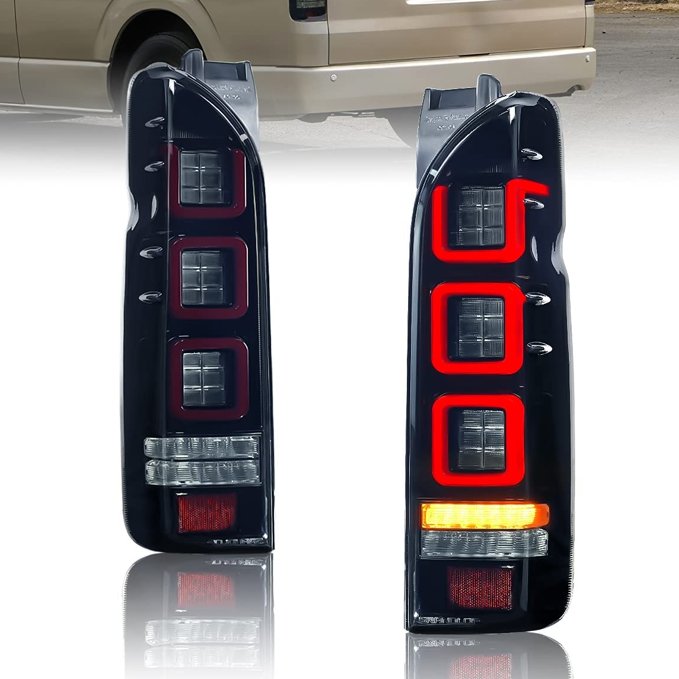 For Wholesale Only Smoked Red clear Lens LED Tail Light for 2005-2018 Hiace H200
