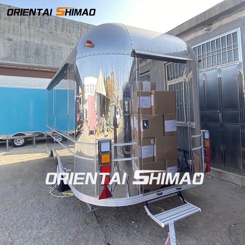 Stainless Steel Cheap Mobile Airstream Pizza Food Trailers Trucks Fast Food Australian Standard Street Food Cart Van