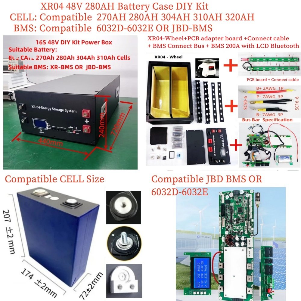 Product Selection Table 5KW 10kW15KW LiFePO4 Battery Box Diy Active Balance JK Inverter BMS 2.0 Bms 200AH 230AH 280AH 310AH