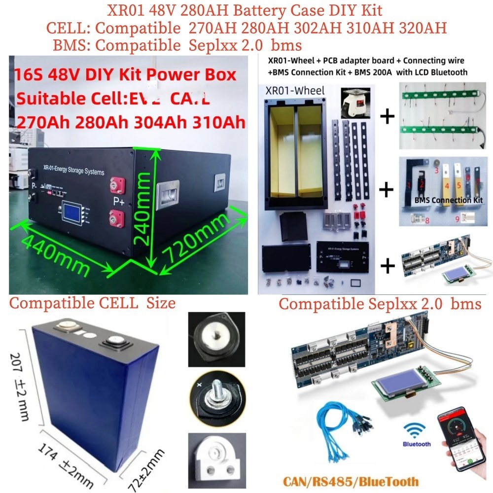 Product Selection Table 5KW 10kW15KW LiFePO4 Battery Box Diy Active Balance JK Inverter BMS 2.0 Bms 200AH 230AH 280AH 310AH