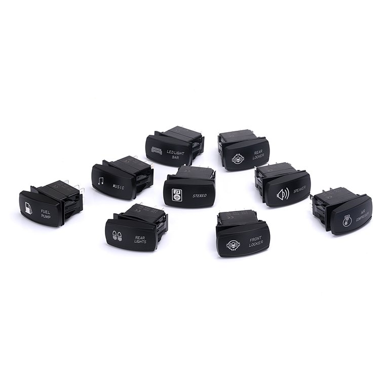New Waterproof 8 Pin Marine Boat Blue Led Rocker Switch