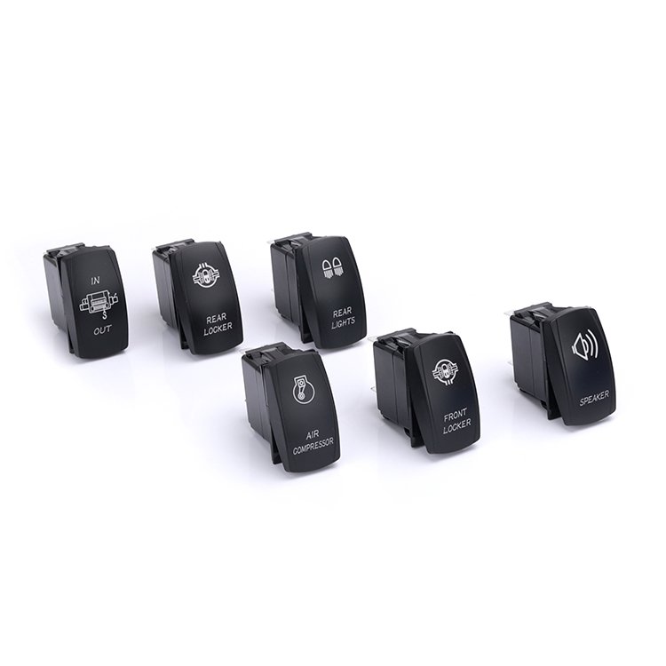 New Waterproof 8 Pin Marine Boat Blue Led Rocker Switch