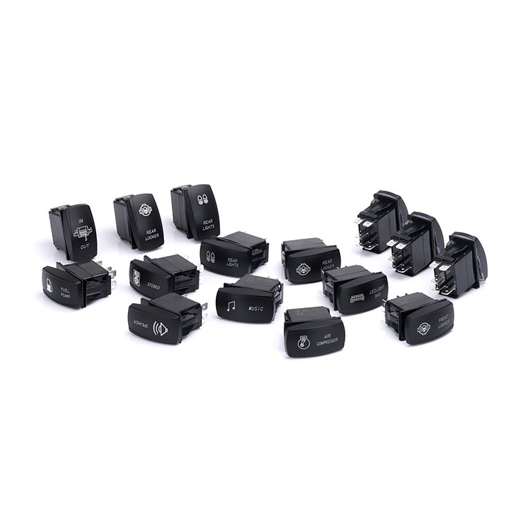 New Waterproof 8 Pin Marine Boat Blue Led Rocker Switch