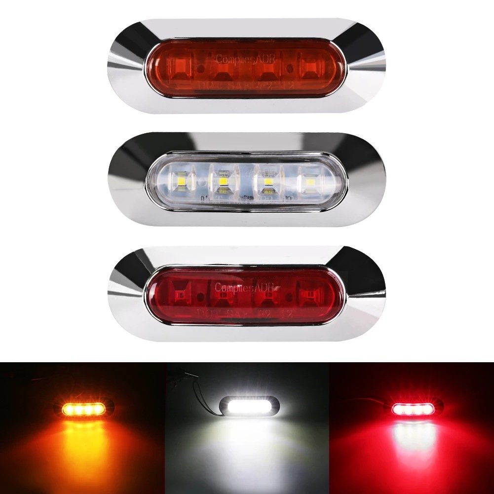 Good Quality 4Led Vehicle Warning Lamp Steady Bright DC 10V-30V Truck Side Light Highlight 94mm 3.7inch