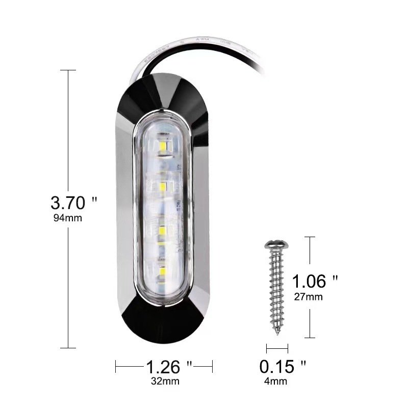 Good Quality 4Led Vehicle Warning Lamp Steady Bright DC 10V-30V Truck Side Light Highlight 94mm 3.7inch