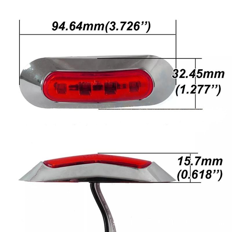 Good Quality 4Led Vehicle Warning Lamp Steady Bright DC 10V-30V Truck Side Light Highlight 94mm 3.7inch