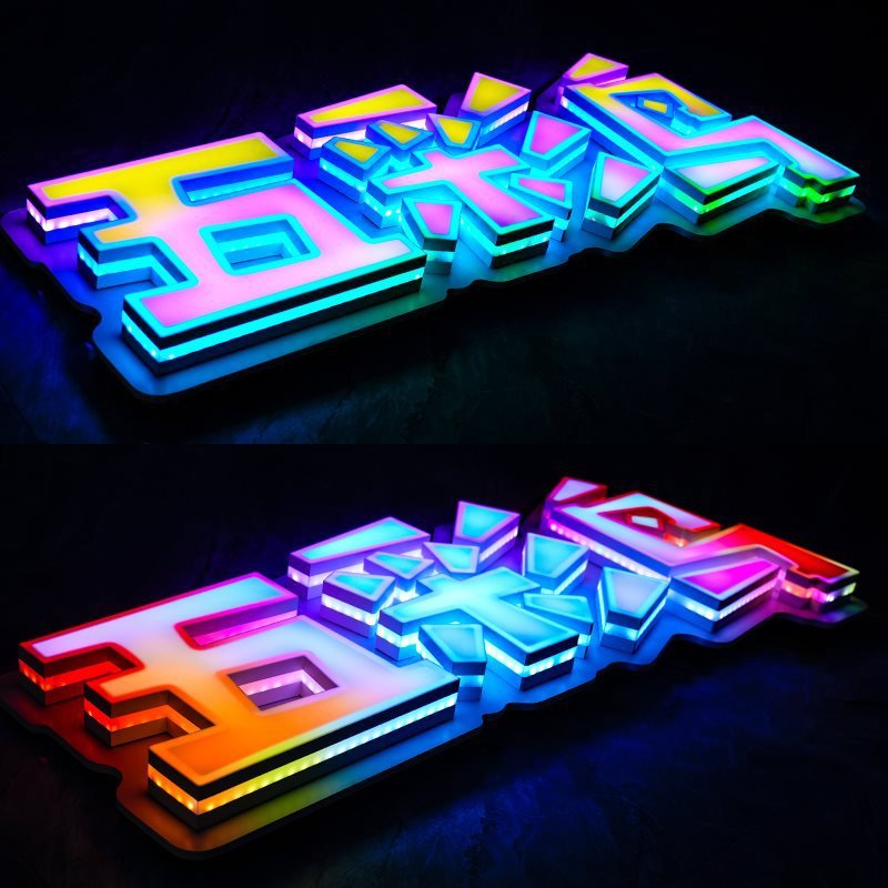 Wholesale Unique Font Design Colorful Rgb Luminous Characters Custom Novel 3D LED Acrylic Luminous Sign for Shop Advertising