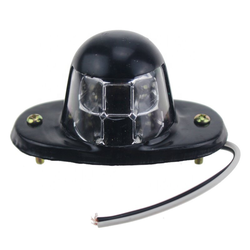Vehicle Truck Trailer Chrome Painting Metal Frame 12v 24v Bright 6led White License Light