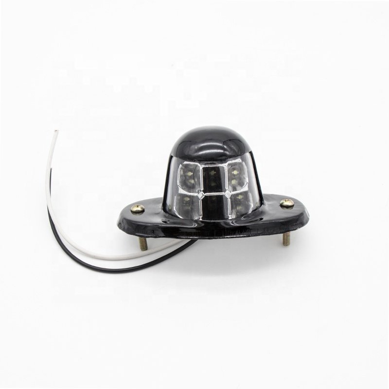 Vehicle Truck Trailer Chrome Painting Metal Frame 12v 24v Bright 6led White License Light