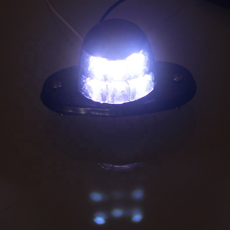 Vehicle Truck Trailer Chrome Painting Metal Frame 12v 24v Bright 6led White License Light