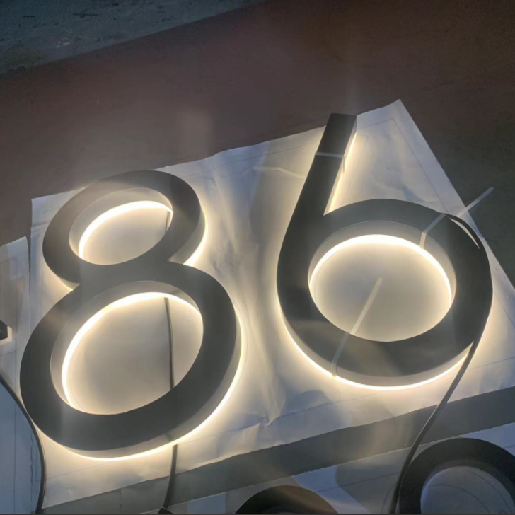 Custom LED Acrylic Backlit House Numbers and Door Plates Outdoor Metal Sign for Advertising for Mall Use