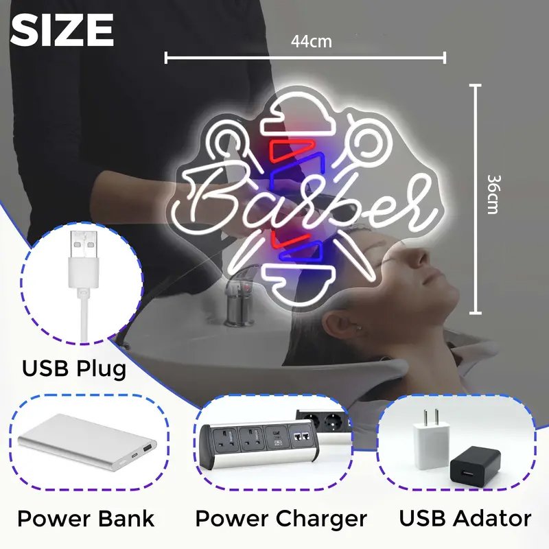 Fast Delivery Dropshipping Decoracion Lettering Light Logo Barber Neon Sign Neon Lights Drop Shipping for Party