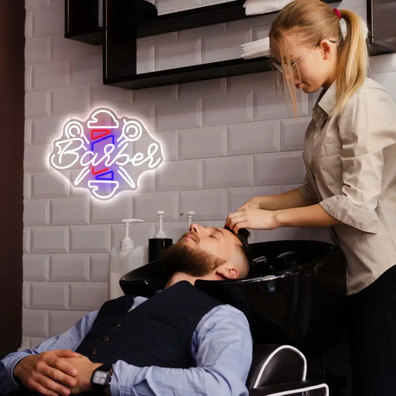 Fast Delivery Dropshipping Decoracion Lettering Light Logo Barber Neon Sign Neon Lights Drop Shipping for Party