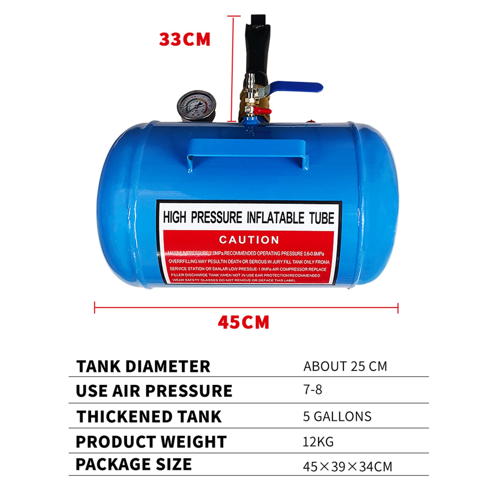 Auto Repair Tool Air Tank Keeping Tire Bead Booster Seater 5 Gallon Tire Seating Inflator Air Bead Seater