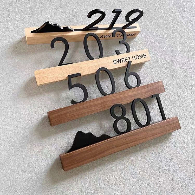 Custom logo Design House Door Number Laser Cut Sign Metal Numbers Toilet Signage Alphabet Letter Hotel Signs for Home