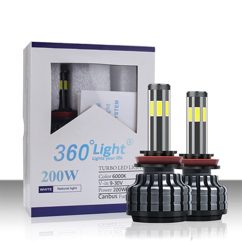 Wholesale Car Accessories Luces Bombillos Led H4 360 Degree H7 H11 20000 Lumen Canbus 6 Sides LED Headlight Bulb Faros Led H4
