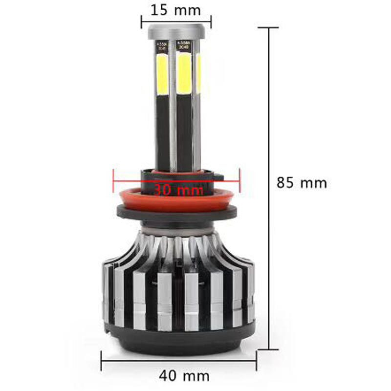 Wholesale Car Accessories Luces Bombillos Led H4 360 Degree H7 H11 20000 Lumen Canbus 6 Sides LED Headlight Bulb Faros Led H4
