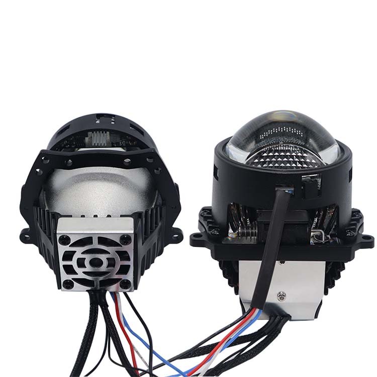 Universal Bifocal Lens Led Headlight with DRL Turning Light for All Vehicles 09-16V High Low Beam 55W White Yellow Nondesructive