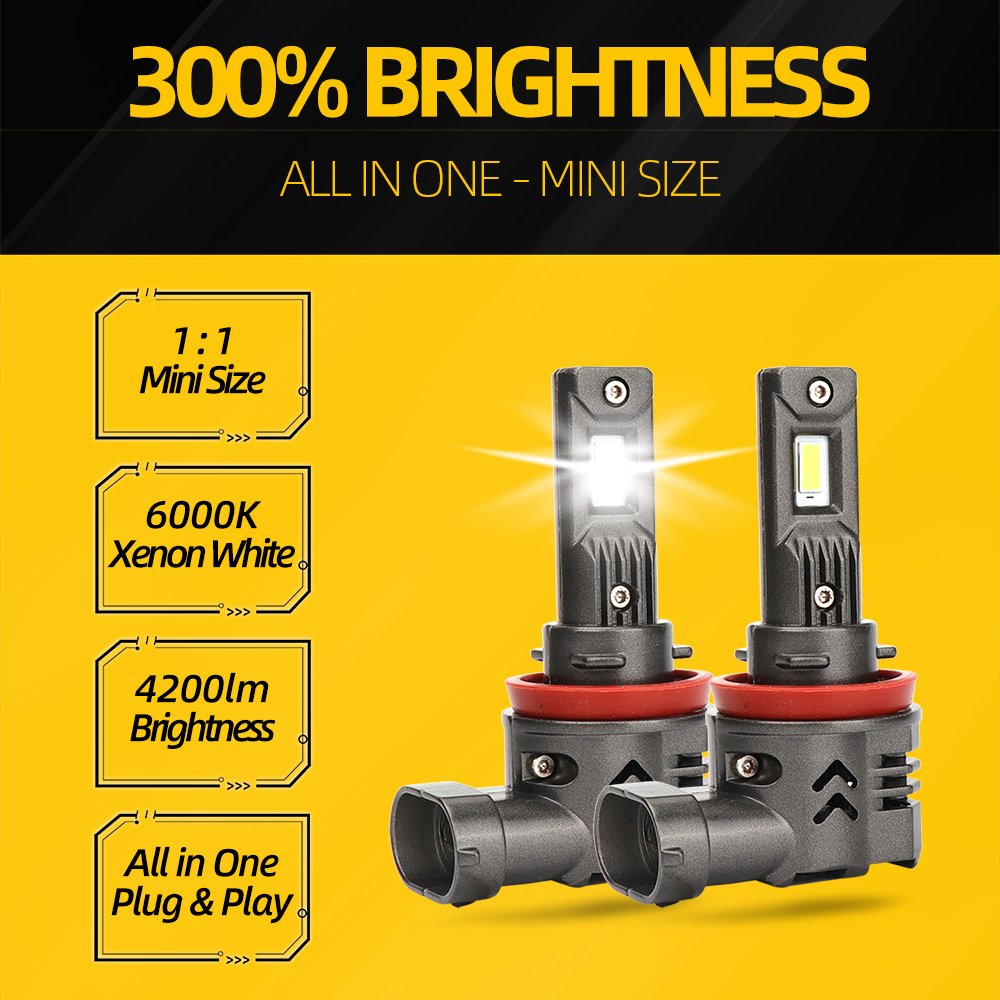 DMEX Wireless H1 H3 H7 H11 9005 9006 LED Headlight Bulbs Mini H4 LED Conversion Kits Hi Low Beam LED Light Headlamp