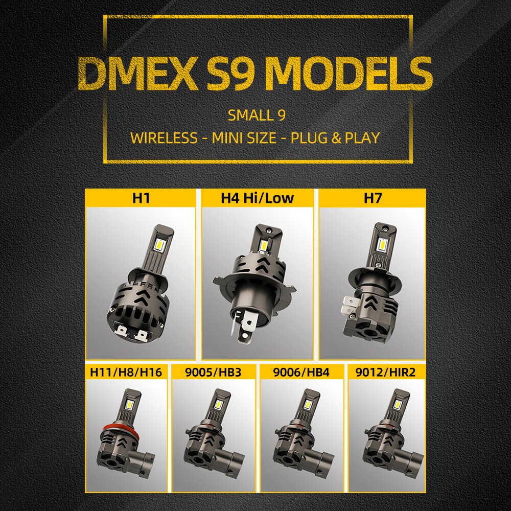 DMEX Wireless H1 H3 H7 H11 9005 9006 LED Headlight Bulbs Mini H4 LED Conversion Kits Hi Low Beam LED Light Headlamp