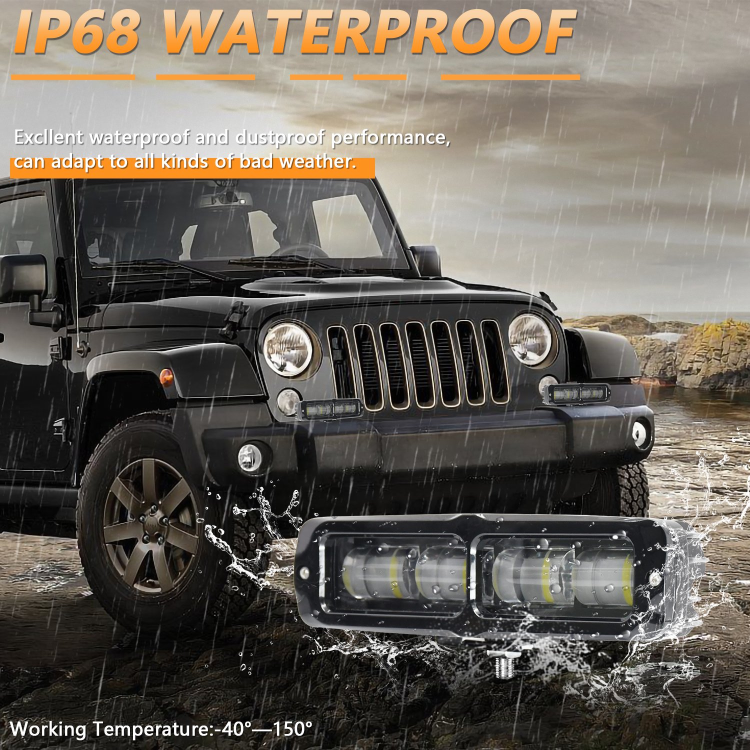Wholesale Durable and Adjustable 6-inch Off-road Work Light Headlight for Motorcycles and Cars