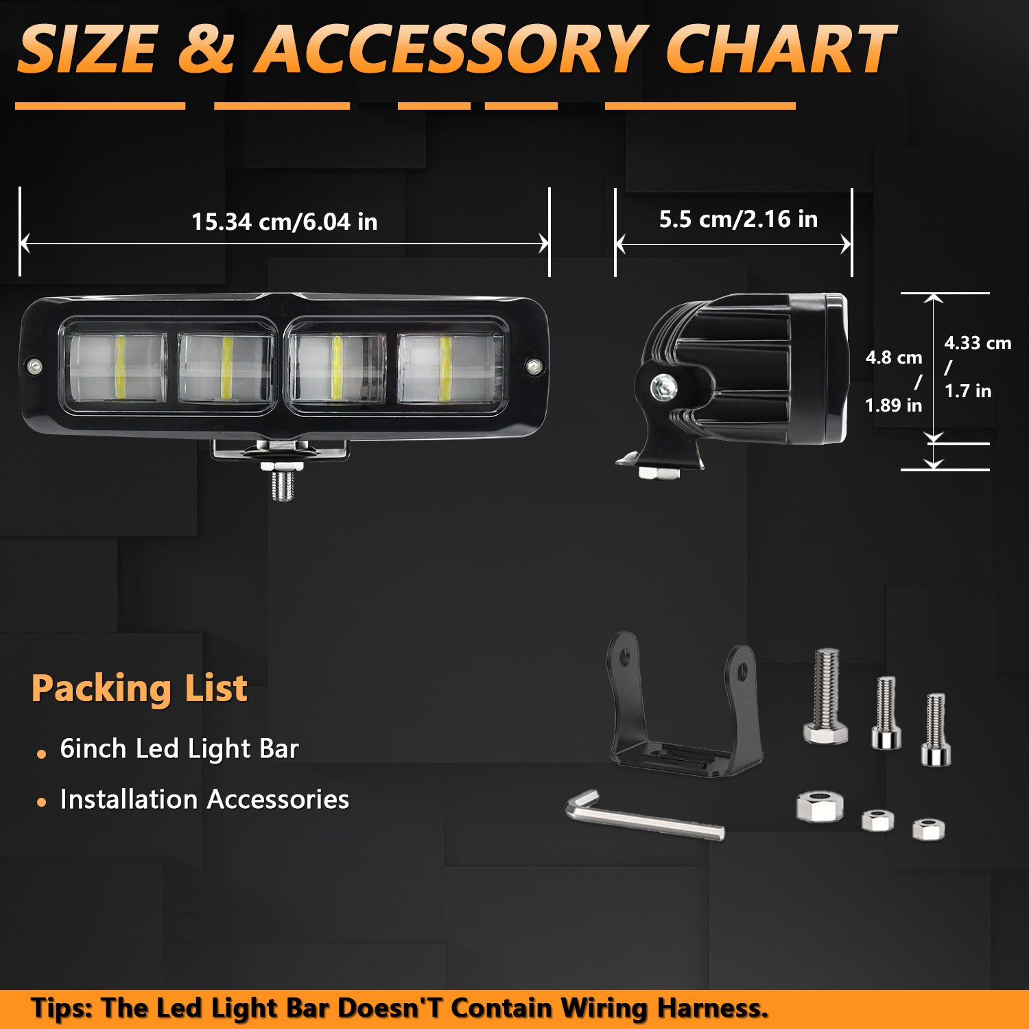 Wholesale Durable and Adjustable 6-inch Off-road Work Light Headlight for Motorcycles and Cars