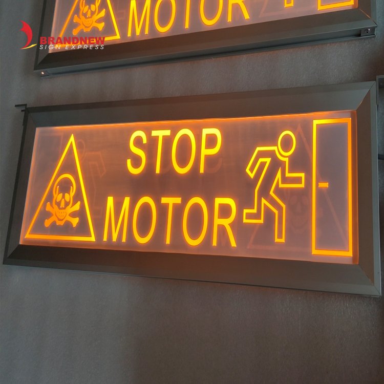 BRANDNEWSIGN Manufacturer Custom Fire Exit Signage Factory Supply Waterproof Acrylic Plate Emergency LED Hanging Exit Plate Sign